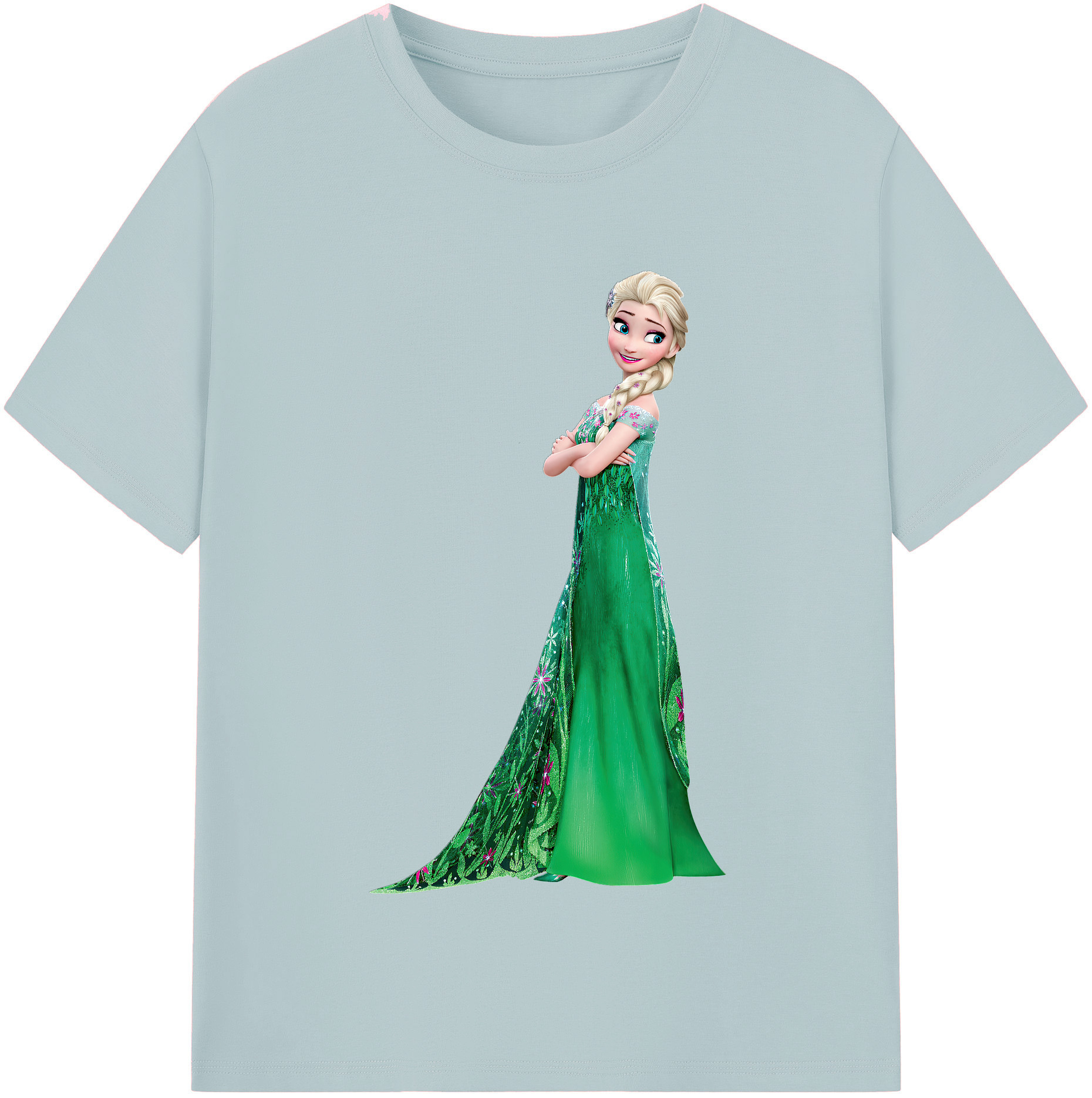 （画像用） アナと雪の女王 アンナ エルサ Frozen Anna Elsa 綿100％半袖Tシャツ（フロントプリント）